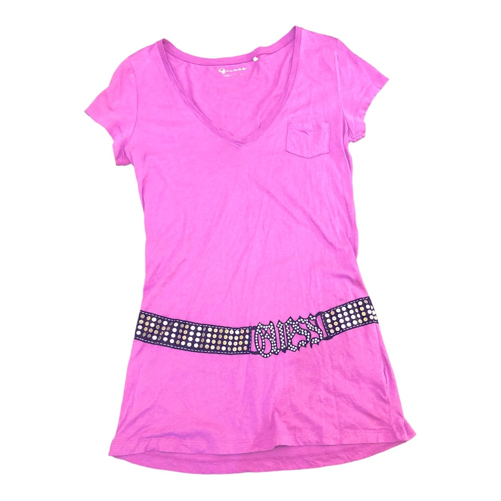Guess Women’s Size L Purple Short Sleeve Tunic Top